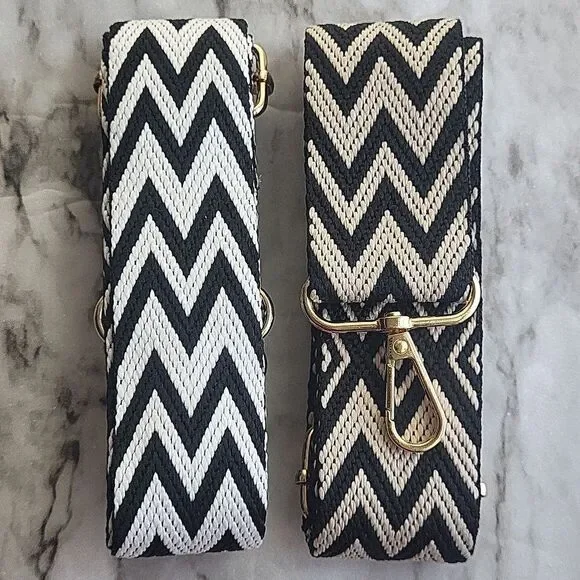 Shoulder Bag Strap Adjustable Replacement Accessory Black and White or Beige - Picture 12 of 12